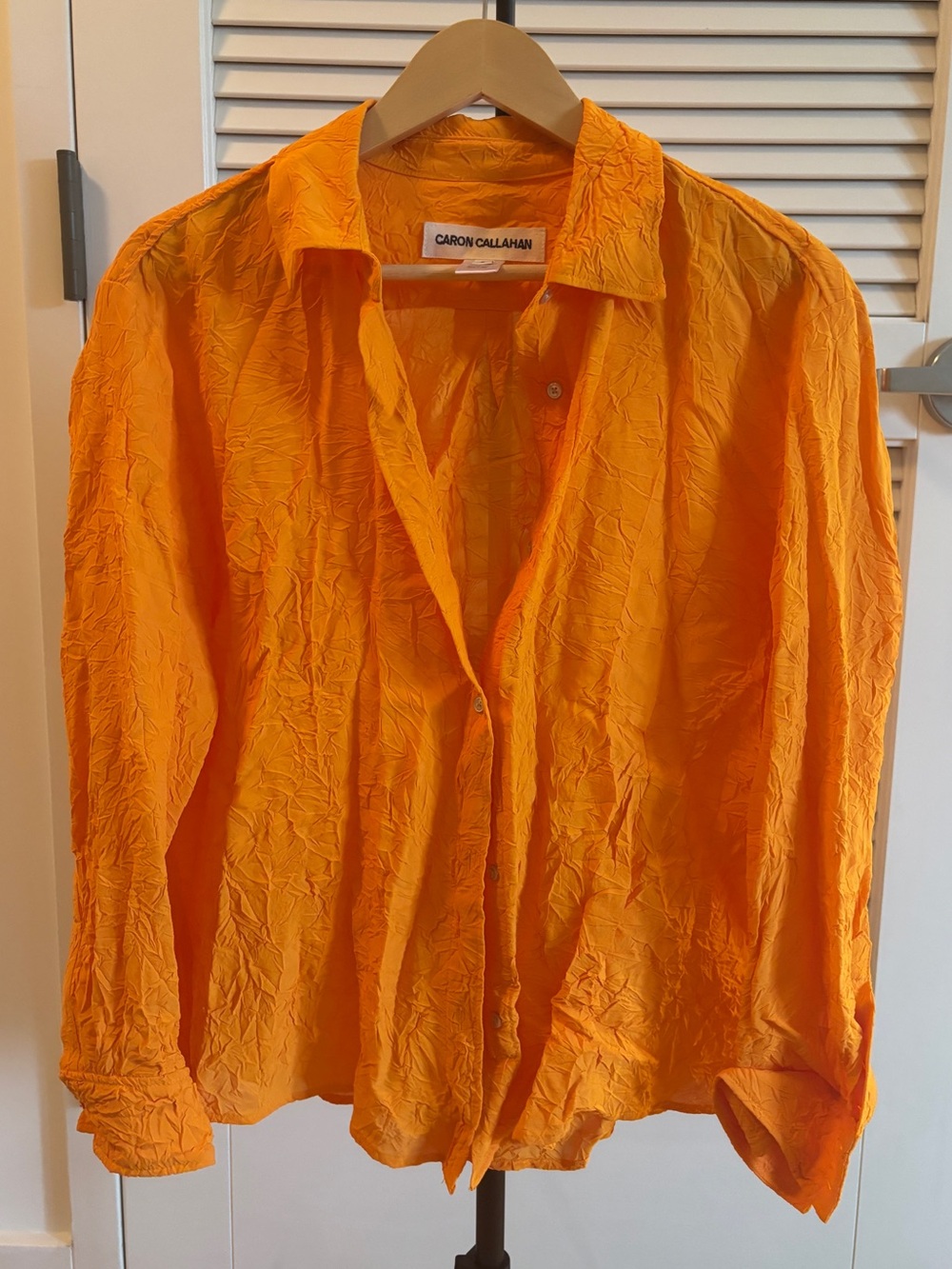 Caron Callahan crinkled Orange blouse